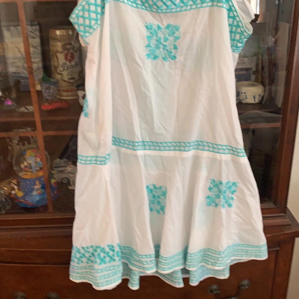 Juliet Dunn London 100.% cotton embroidered dress - Picture 6 of 7